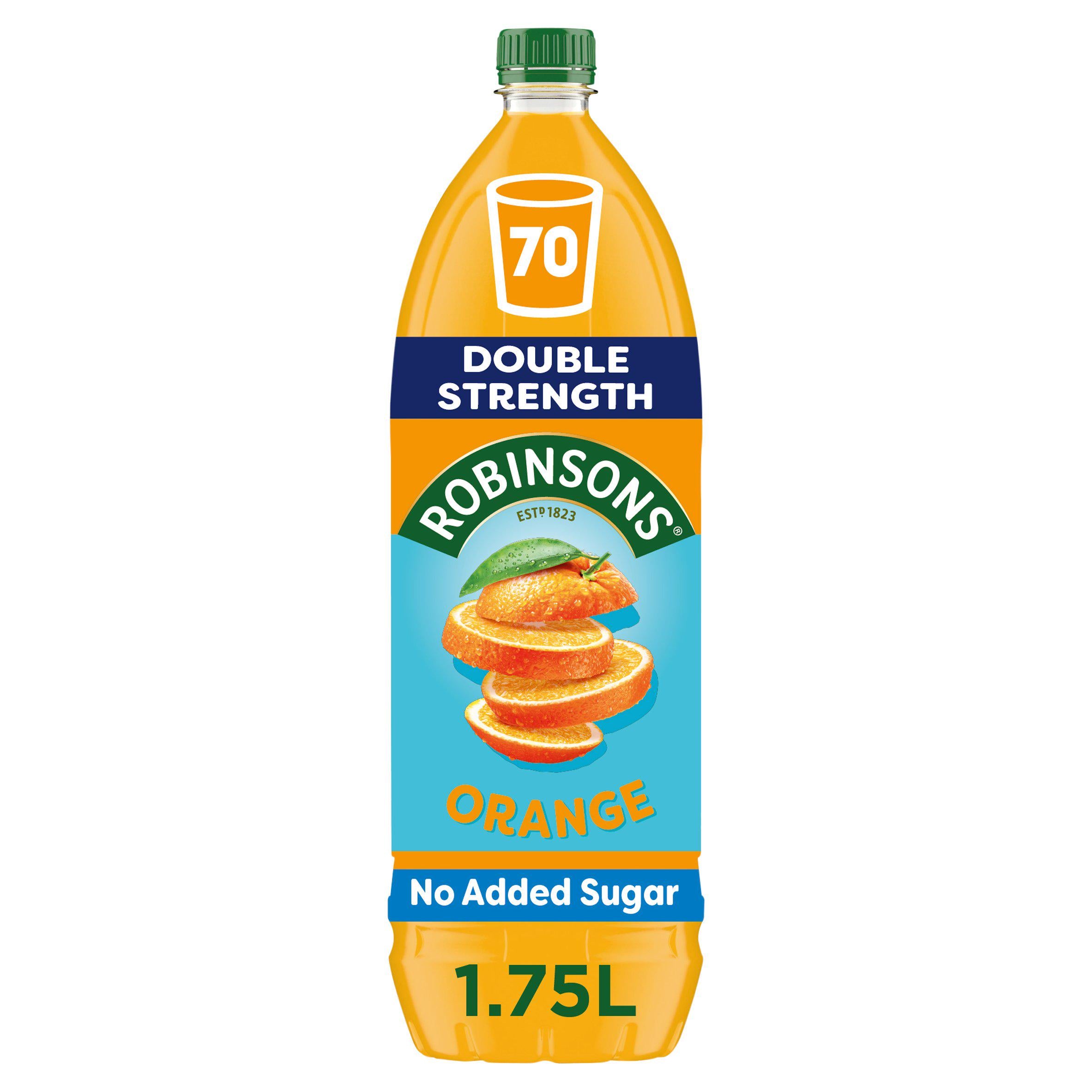 Robinsons Double Strength No Added Sugar Squash Orange 1.75L Robinsons Sainsburys   