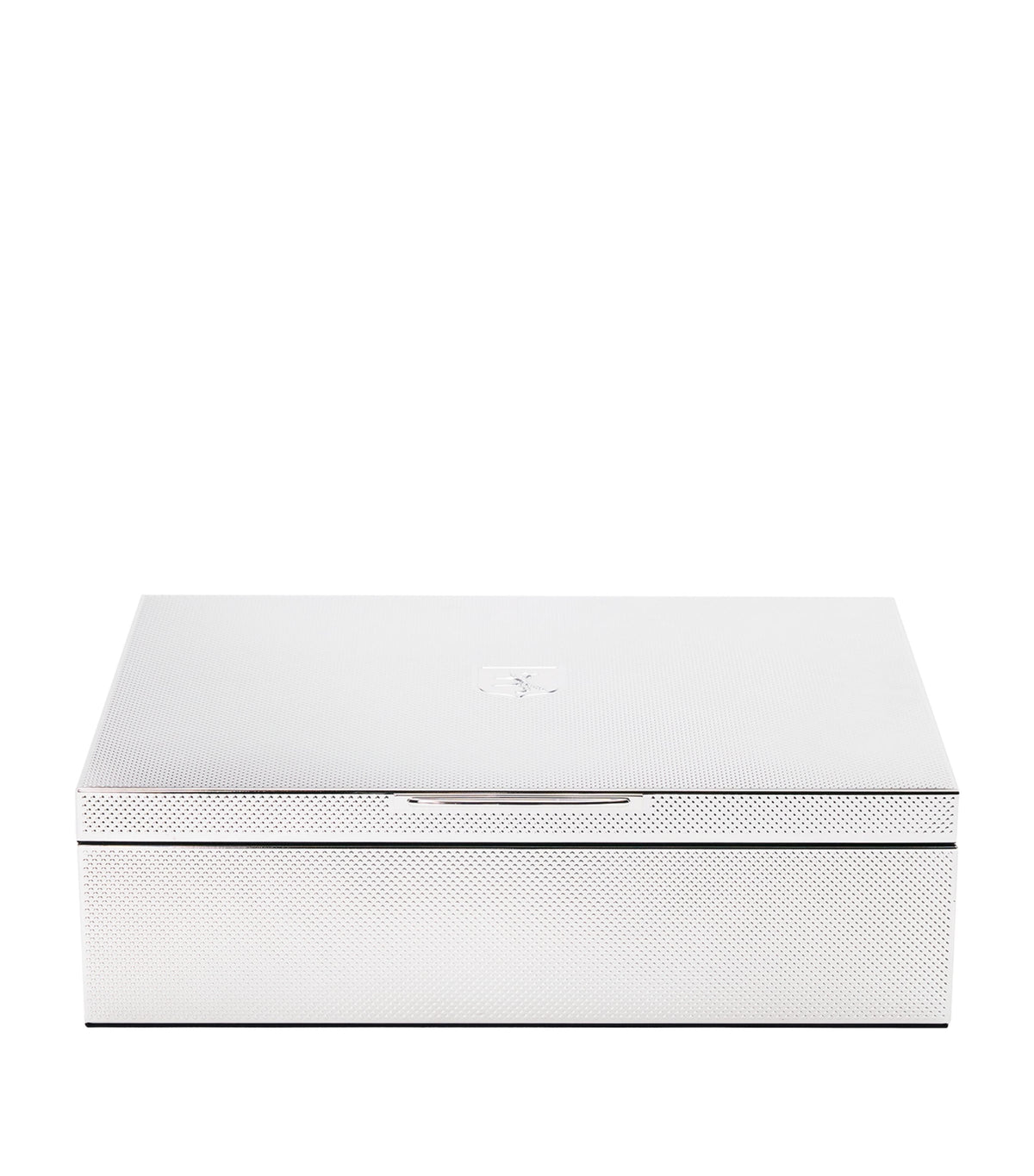 WOLF silver-plated watch and jewellery storage box with removable trays, 25x32x9cm (British brand)