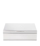 WOLF silver-plated watch and jewellery storage box with removable trays, 25x32x9cm (British brand)