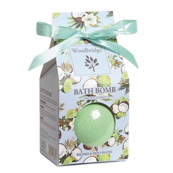 Woodbridge lime and coconut bath bomb gift 140g (British brand)