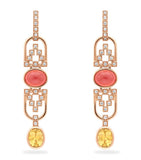 Boodles rose gold diamond topaz rhodochrosite earrings - British product