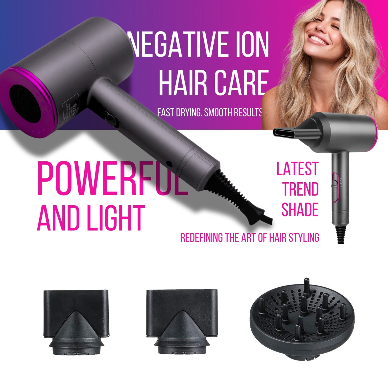 Erth Skin London Professional Pro Hair Dryer, UK version