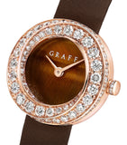 Graff Spiral Watch rose gold diamond tiger's eye dial 23mm (British brand)