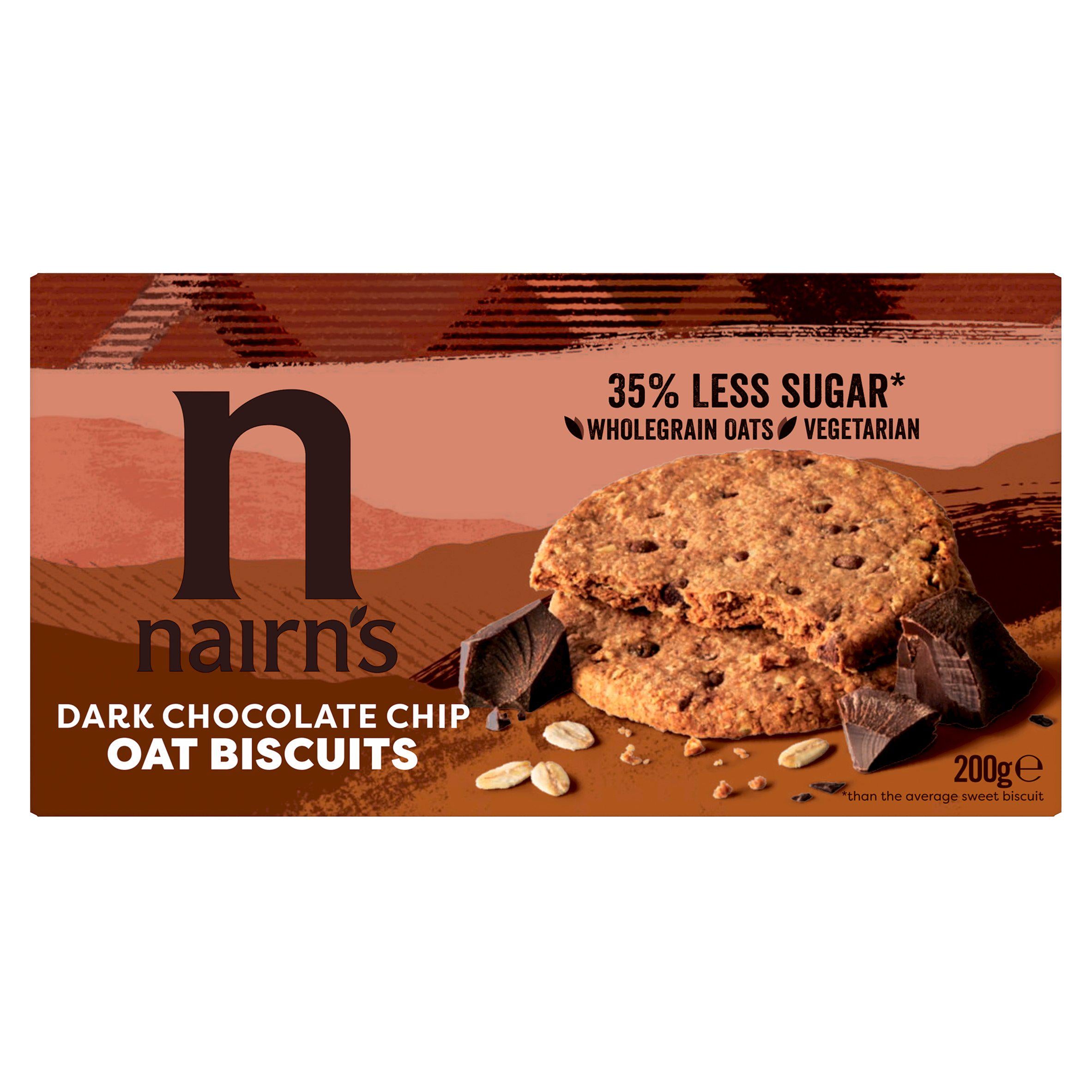 Nairn's Dark Chocolate Chip Oat Biscuit 200g Chocolate biscuits Sainsburys   