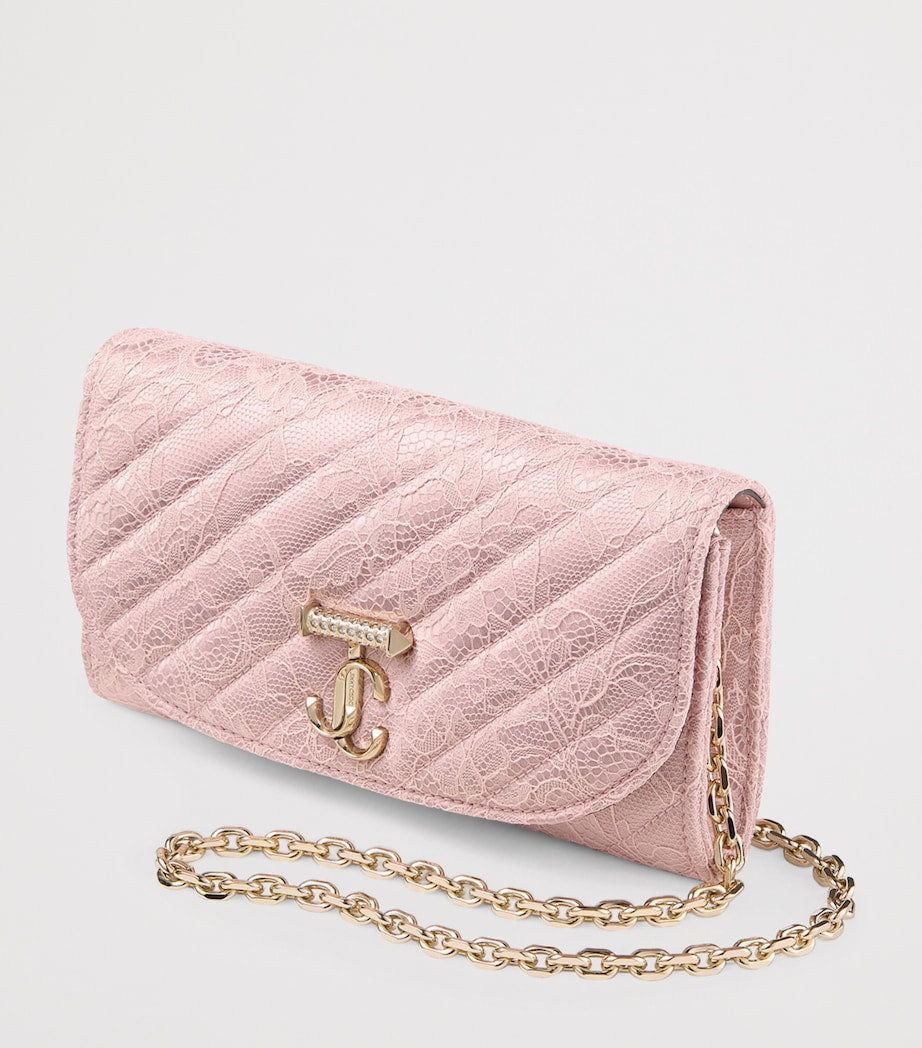 Jimmy Choo Curve chain wallet metallic leather H4cm W19cm, imported from the UK