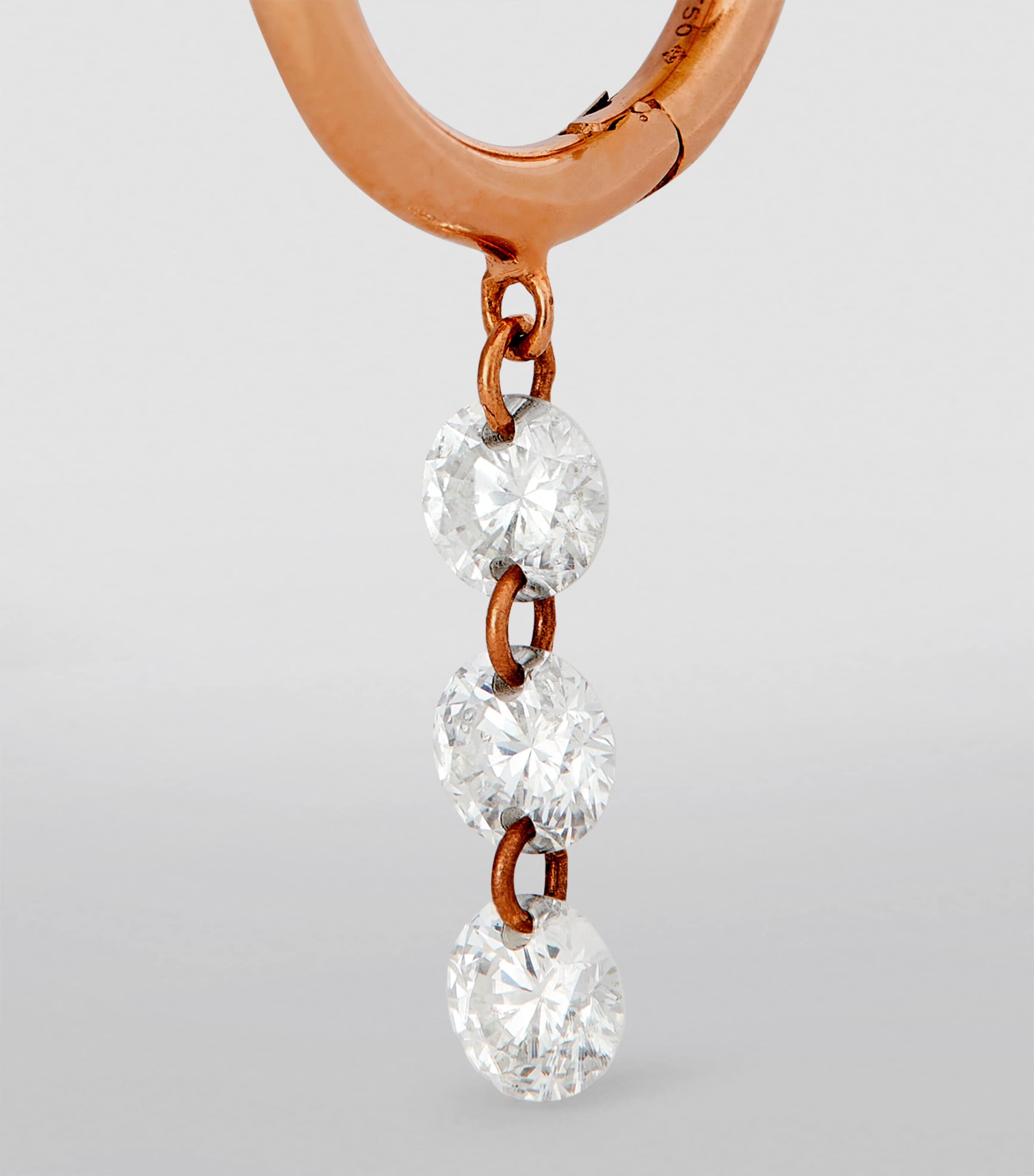 Persée rose gold diamond hoop earring, imported from the UK