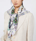Weekend Max Mara silk twill floral scarf 90cm, imported from the UK