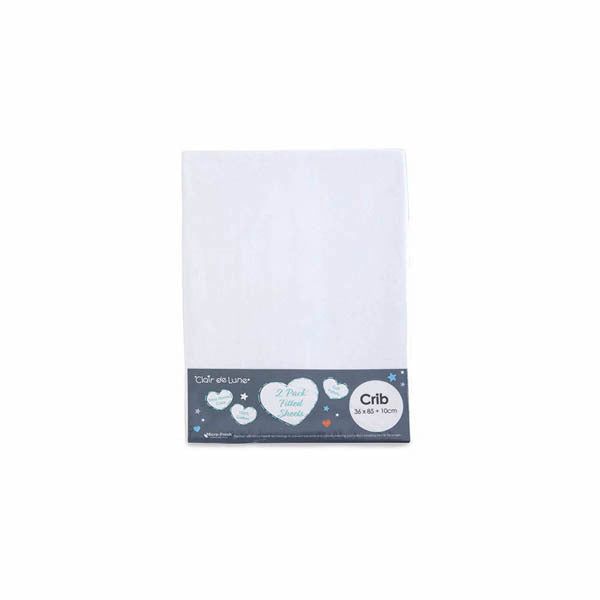 Clair De Lune Fitted Sheet Twin Pack Crib White GOODS Superdrug White  