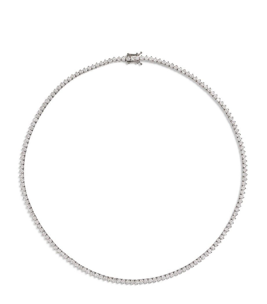 Harrods white gold diamond tennis necklace 9.25ct (British brand)