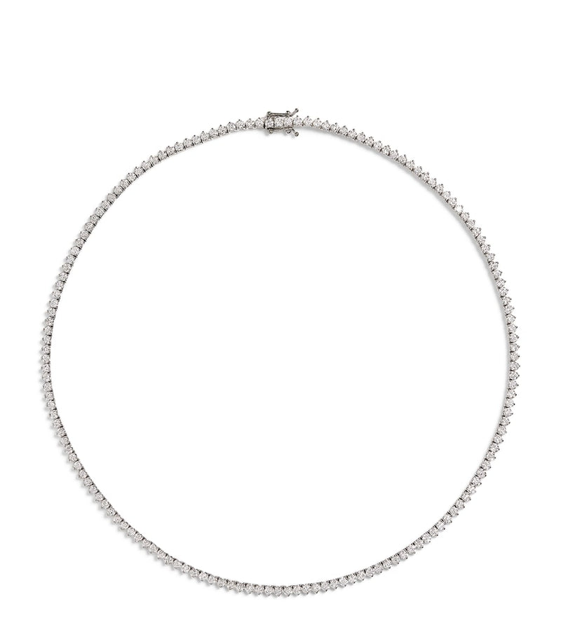 Harrods white gold diamond tennis necklace 9.25ct (British brand)