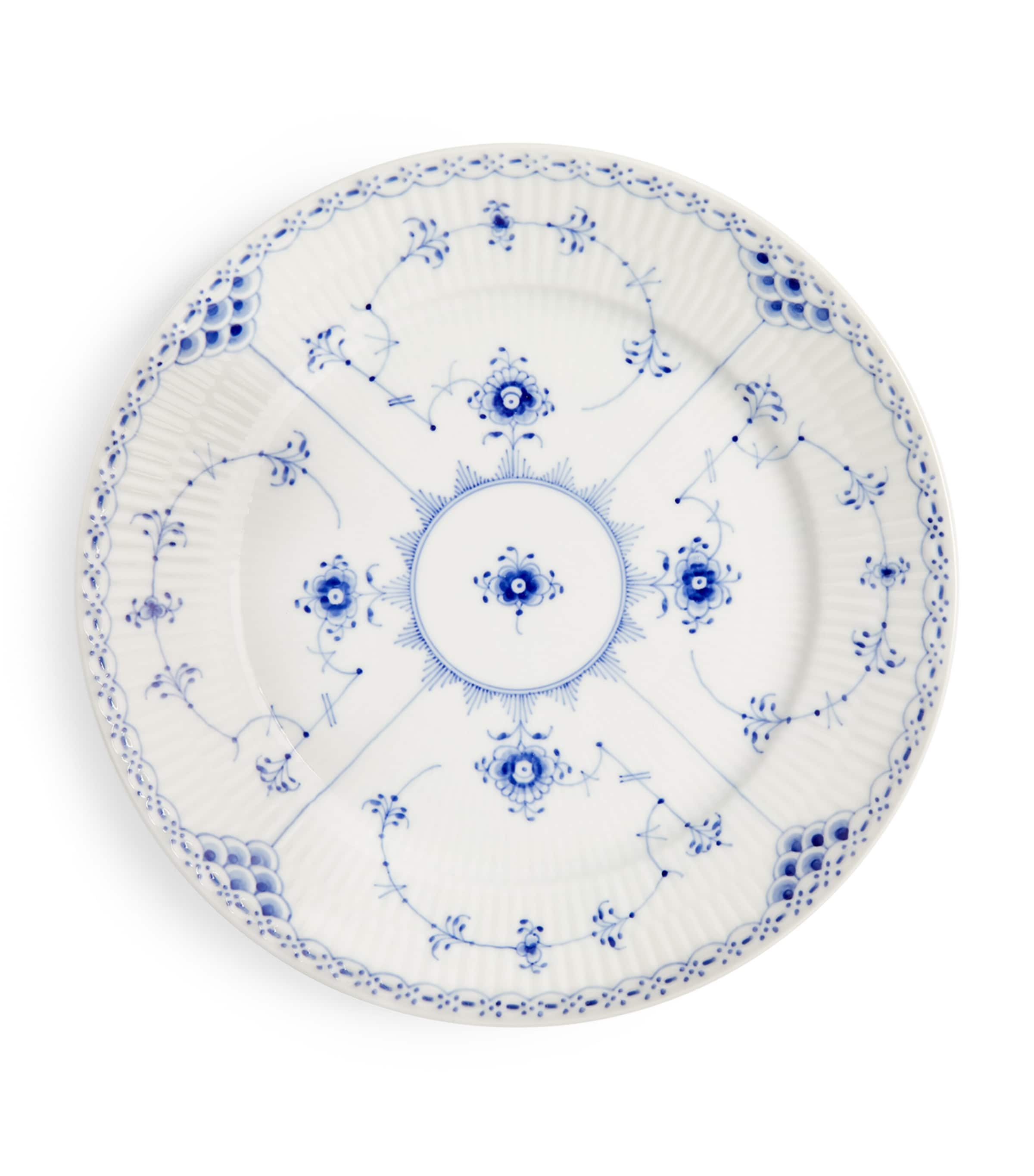 Royal Copenhagen Blue Fluted Half Lace plate 22cm, imported from the UK