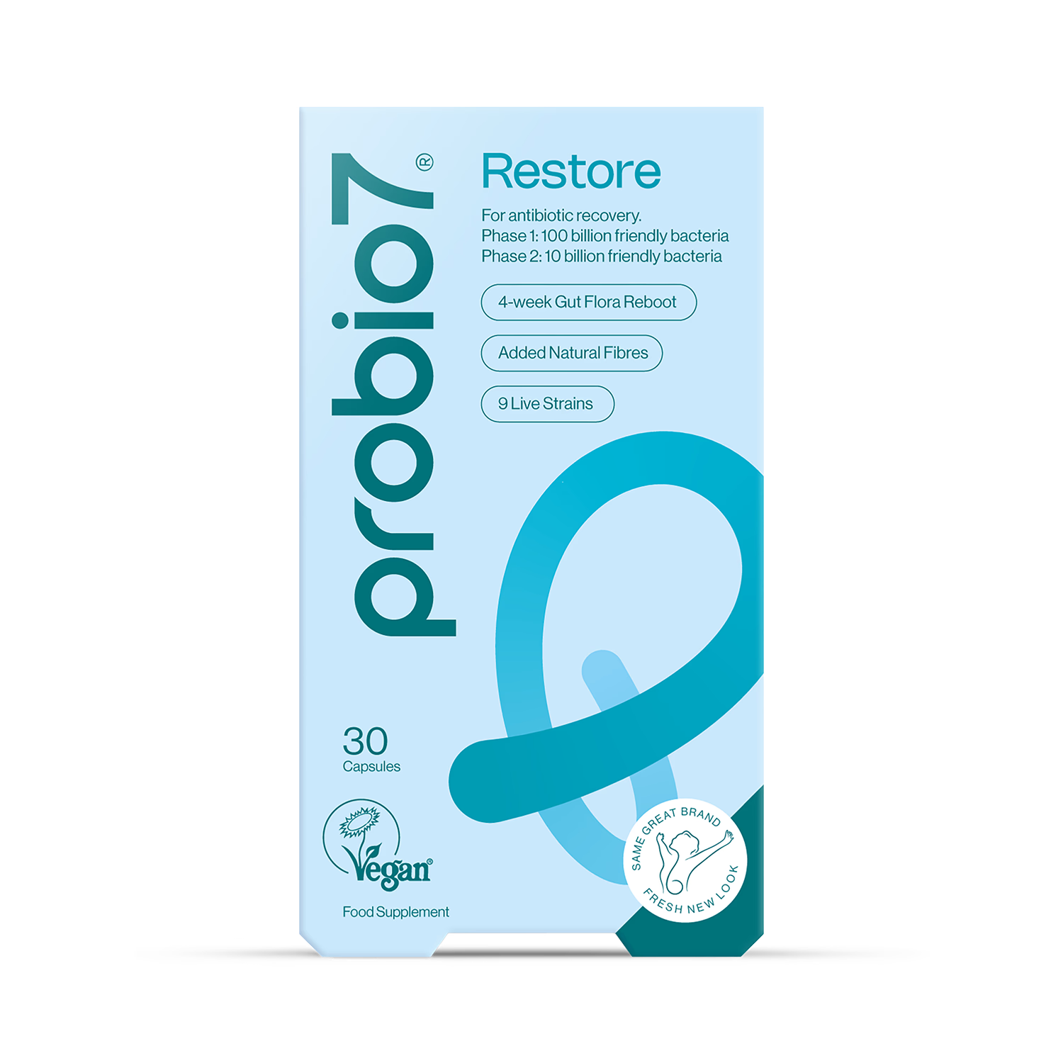 Probio7 Restore probiotic capsules 30 count, imported from the UK