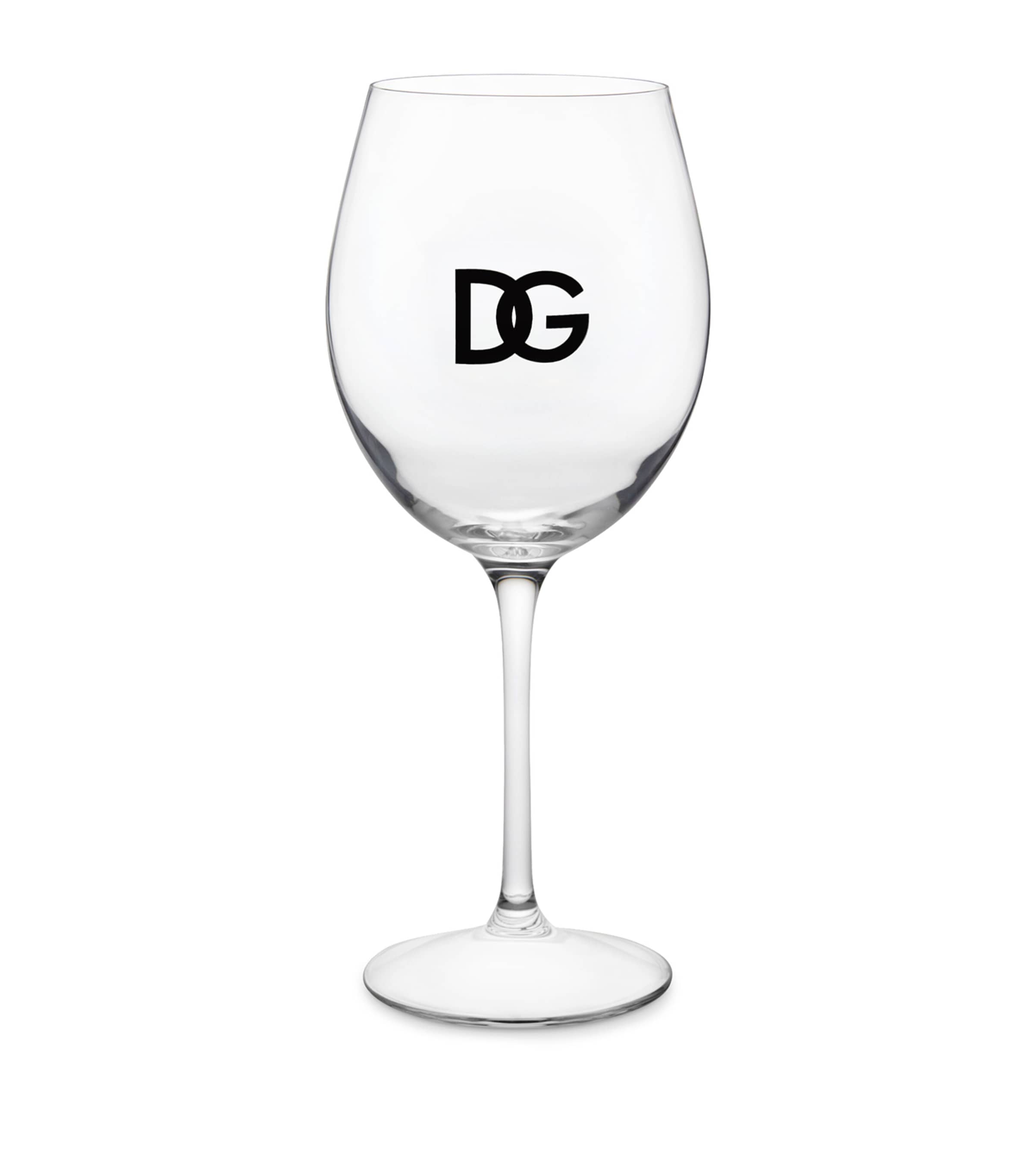 Dolce&Gabbana Casa set of two DG Millennials logo wine glasses - British product