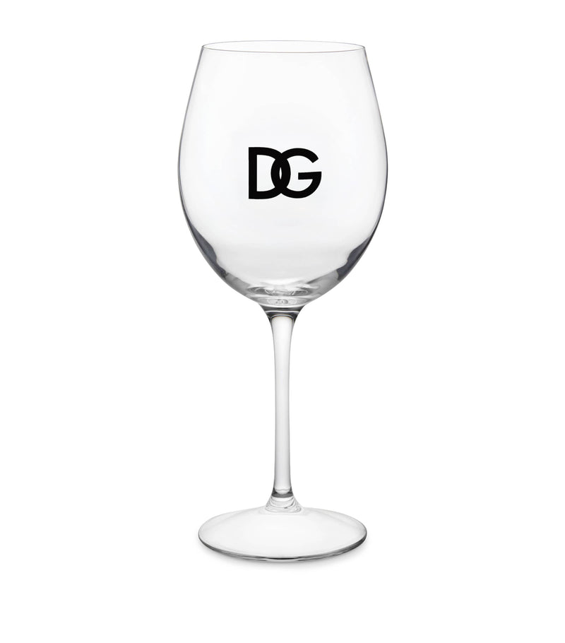 Dolce&Gabbana Casa set of two DG Millennials logo wine glasses - British product