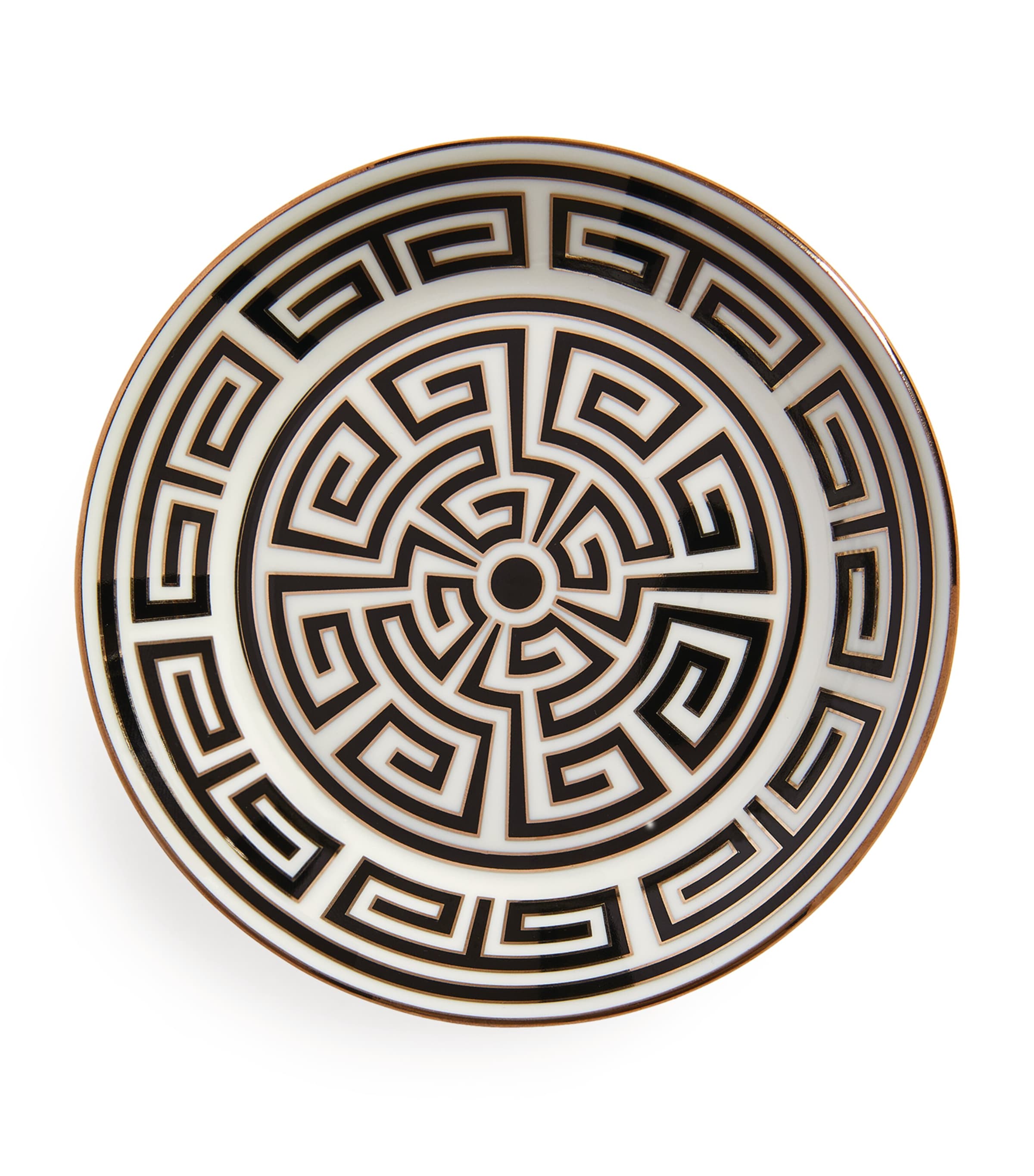 GINORI 1735 porcelain Labirinto Nero tea saucer 13.5cm, UK version