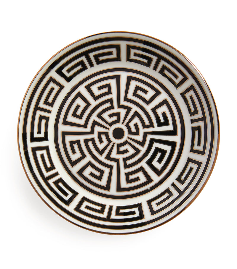 GINORI 1735 porcelain Labirinto Nero tea saucer 13.5cm, UK version