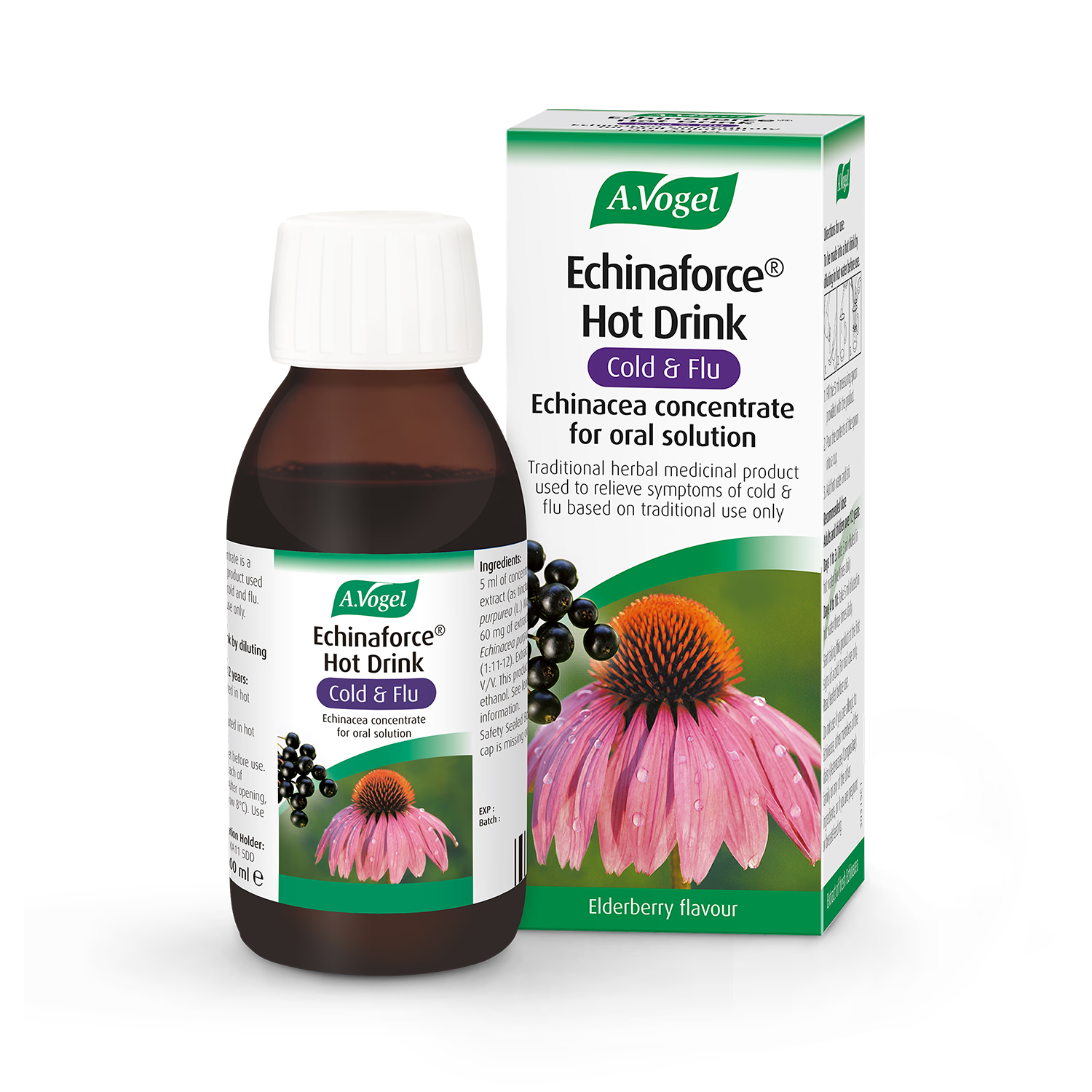 A.Vogel Echinaforce Echinacea Hot Drink Elderberry 100ml - British product