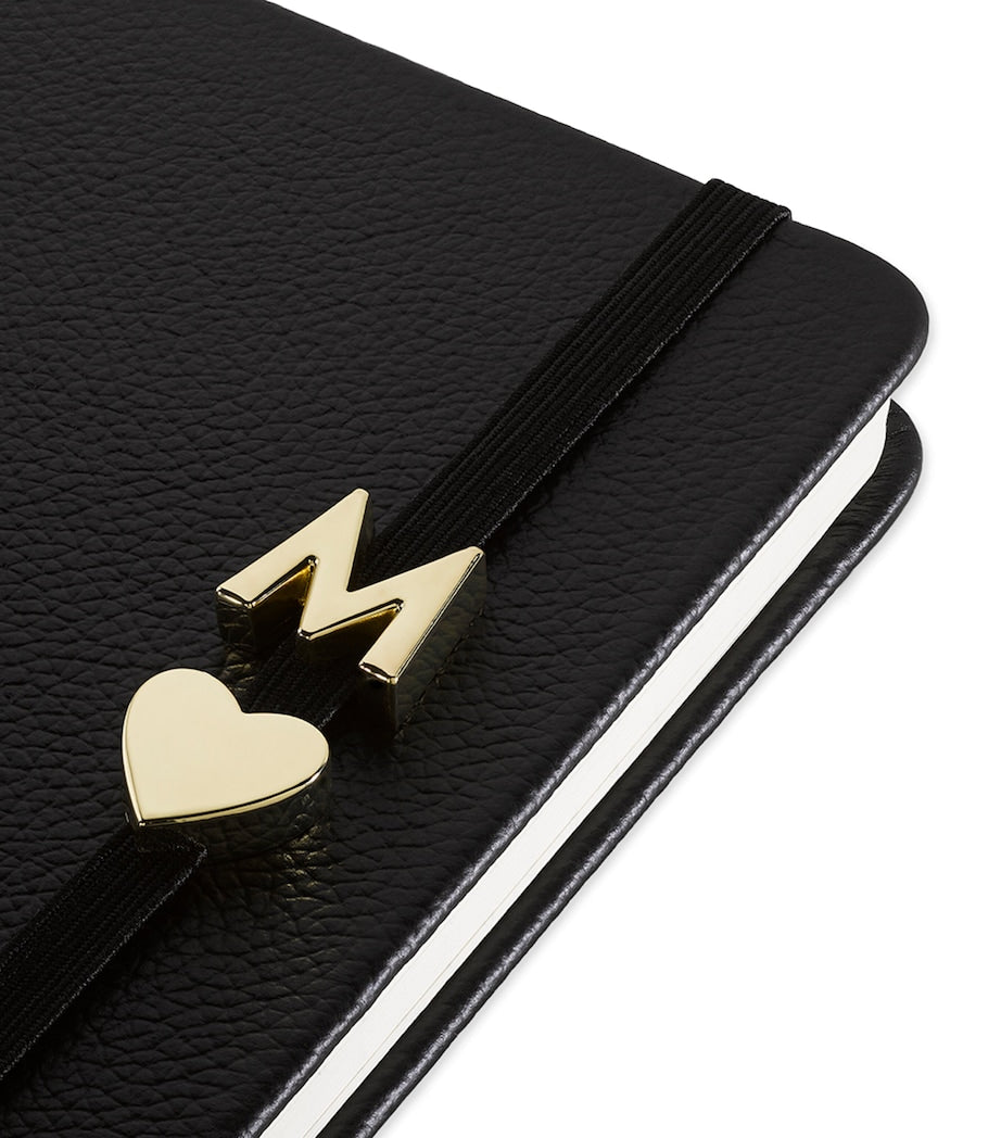 Moleskine gold-plated R notebook charm, imported from the UK