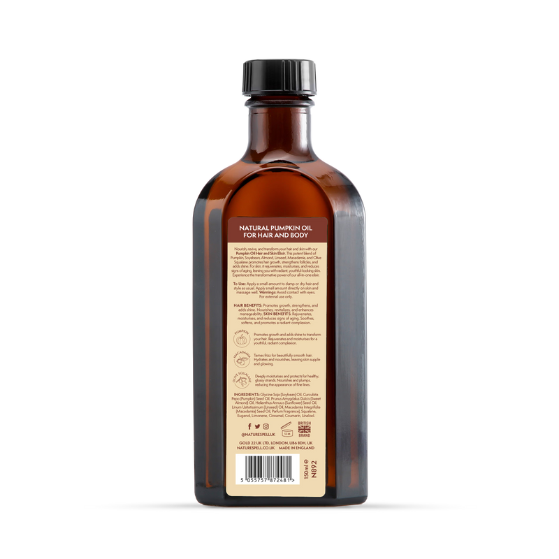 Nature Spell pumpkin hair oil 150ml, imported from the UK