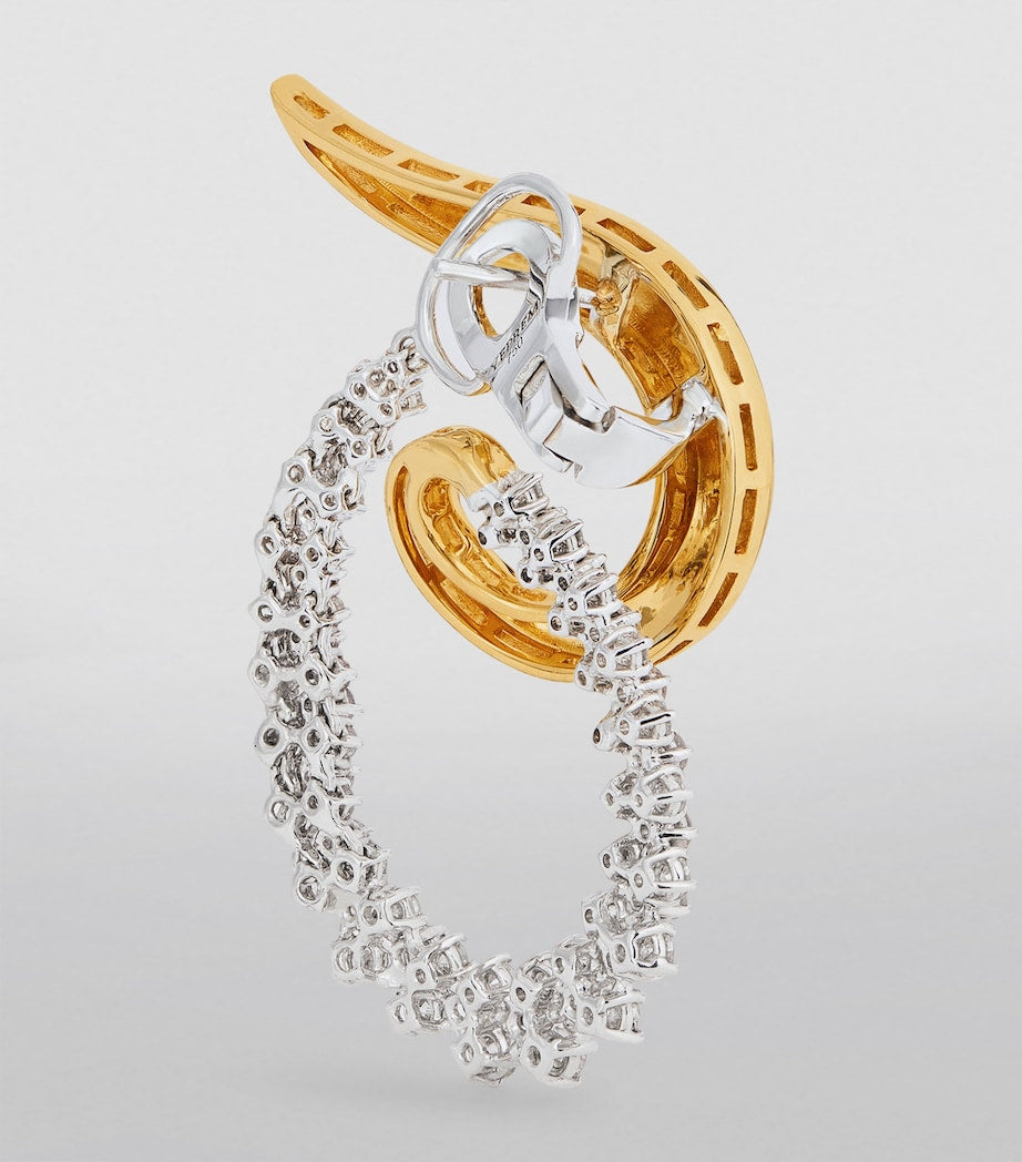 Yeprem Golden Strada earrings in 18kt yellow gold with diamonds - British product