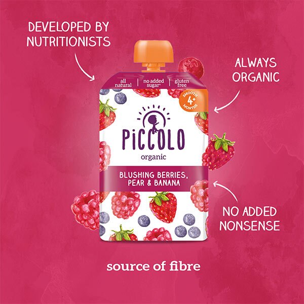 Piccolo Organic Blushing Berries & Pear 4m+ 100g GOODS Superdrug   