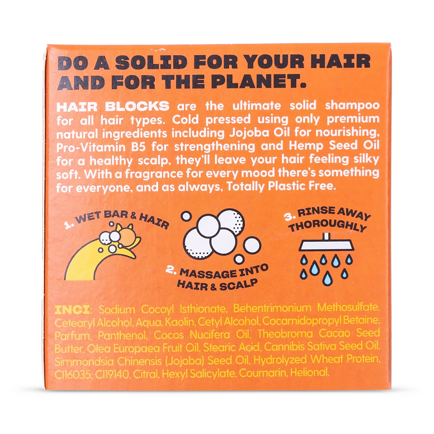 Hair Blocks solid shampoo bar Ginger & Agave Nectar (British brand)