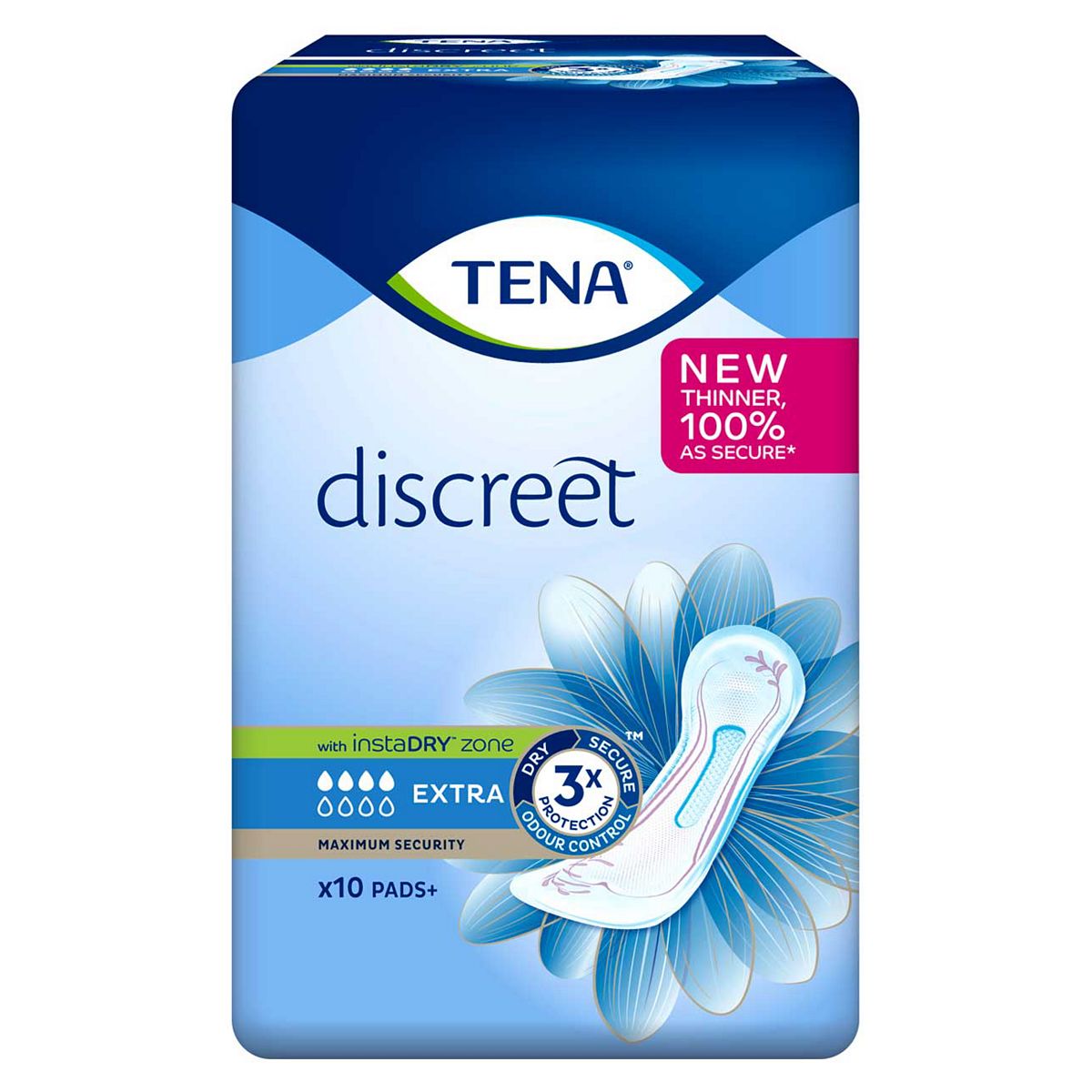 TENA Discreet Extra Incontinence Pads for Bladder Weakness 10pk GOODS Boots   