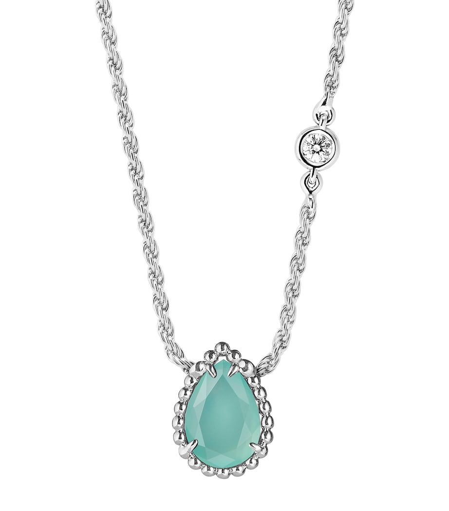 Boucheron Serpent Bohème pendant in white gold with aquaprase - British product