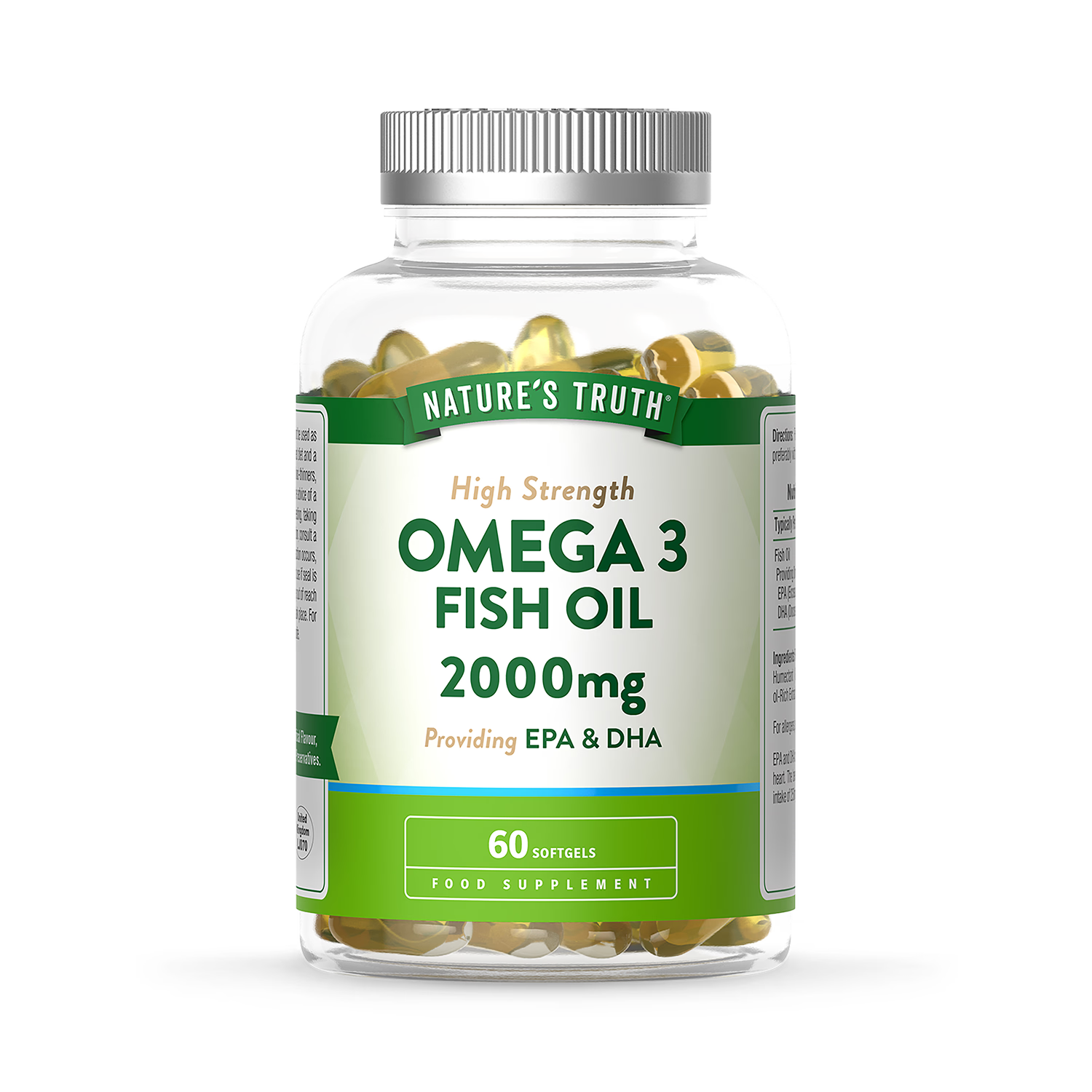 Nature's Truth Omega 3 Fish Oil 2000mg 60 Softgels, imported from the UK