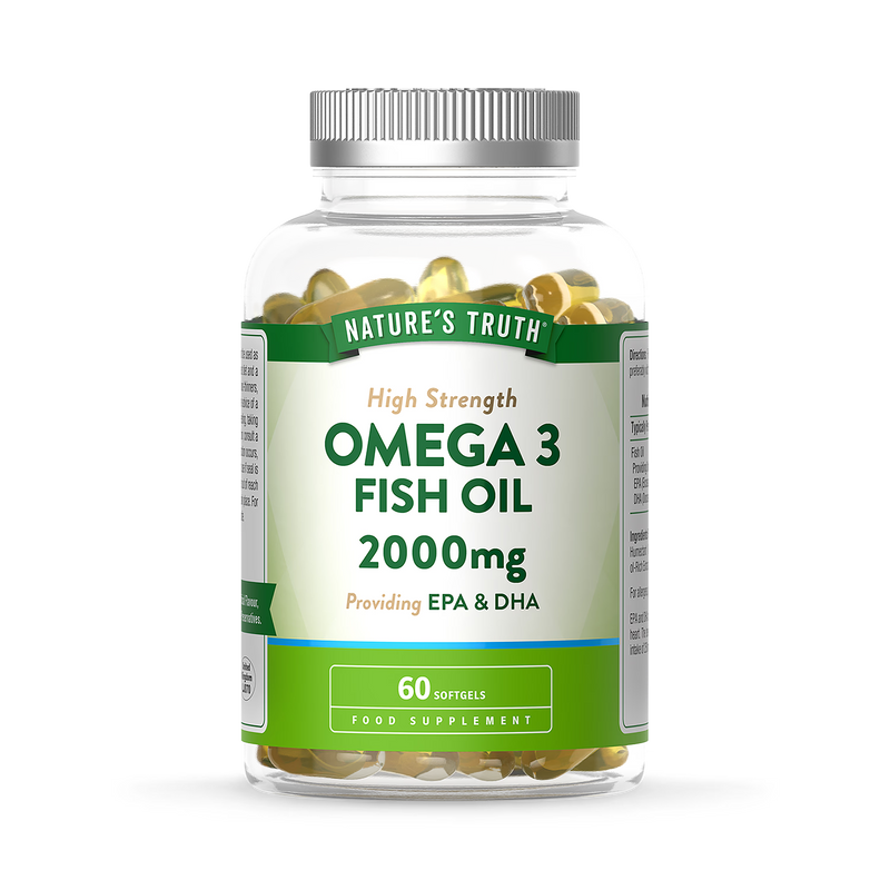 Nature's Truth Omega 3 Fish Oil 2000mg 60 Softgels, imported from the UK