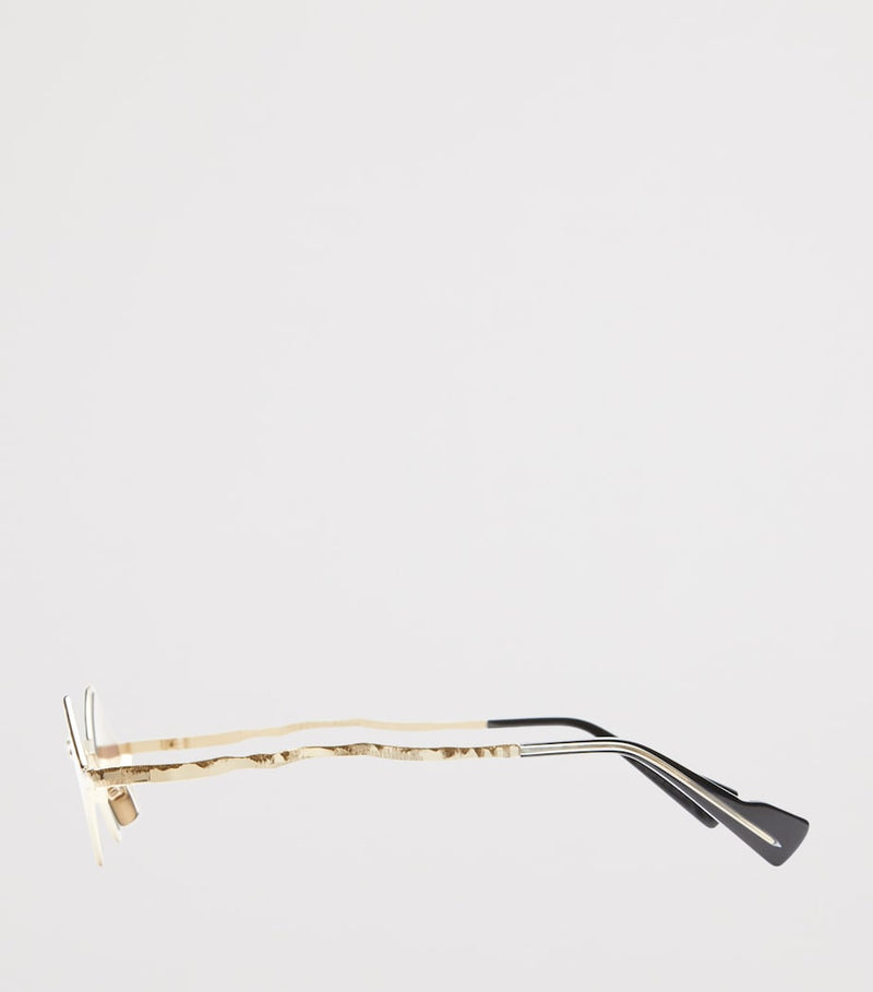 Kuboraum metal Mask Z14 sunglasses with geometric tinted lenses, UK version