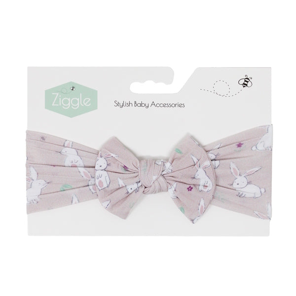 Ziggle Baby Print Top Bow Turban Headband