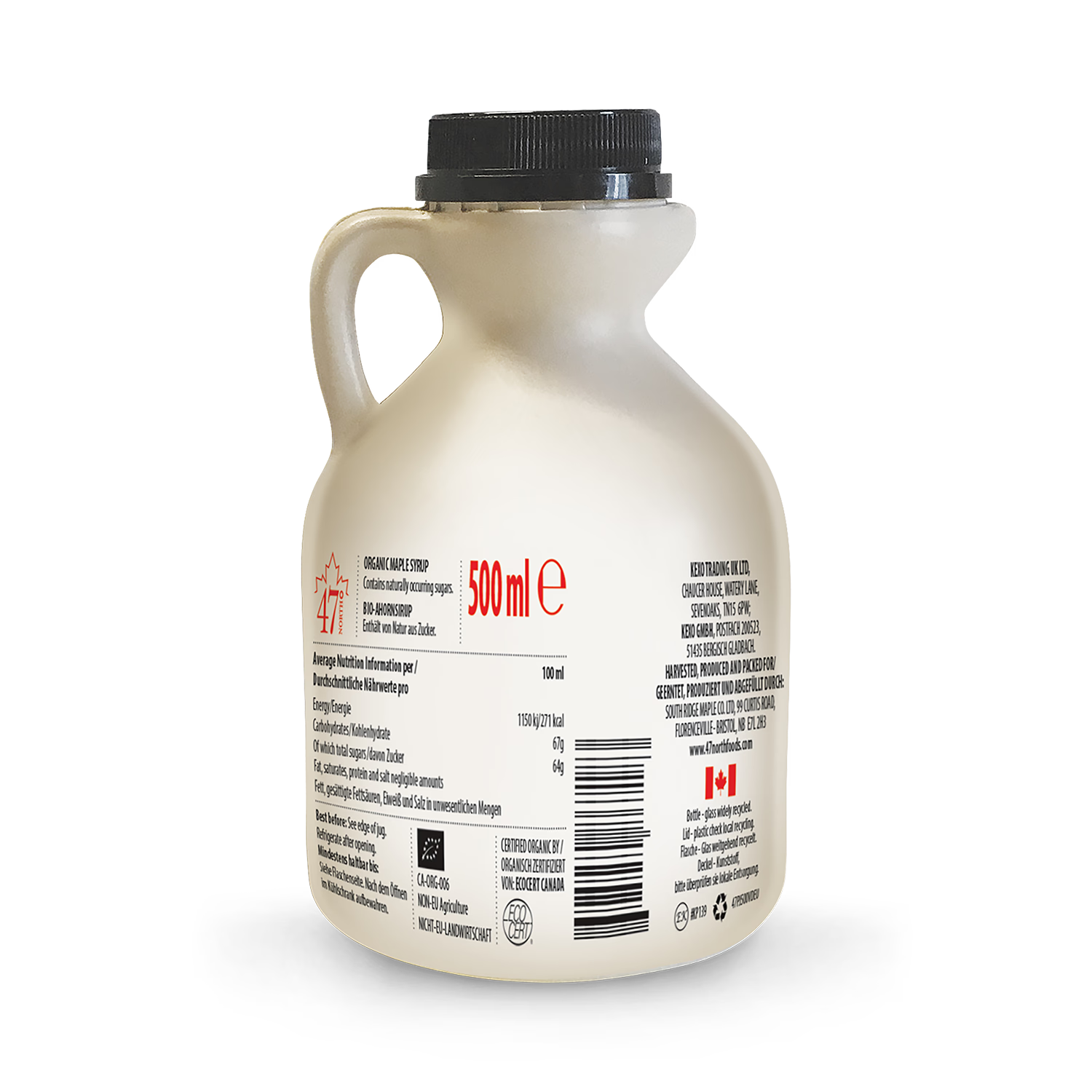 47° North organic Canadian maple syrup 500ml, UK version