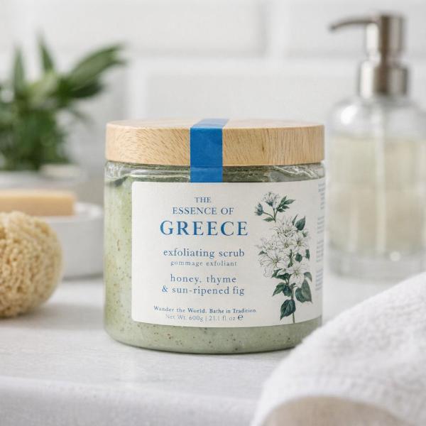 Wanderflower Essence of Greece exfoliating body scrub 600g (British brand)