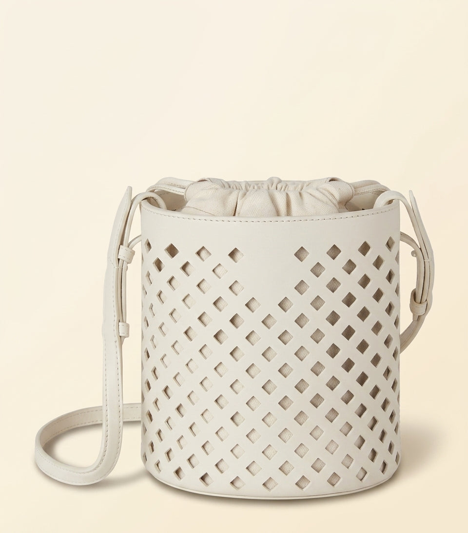 Mulberry perforated leather bucket bag, imported from the UK