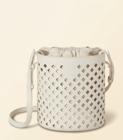 Harrods Mulberry Leather Perforated Bucket Bag- Buy online at McGrocer