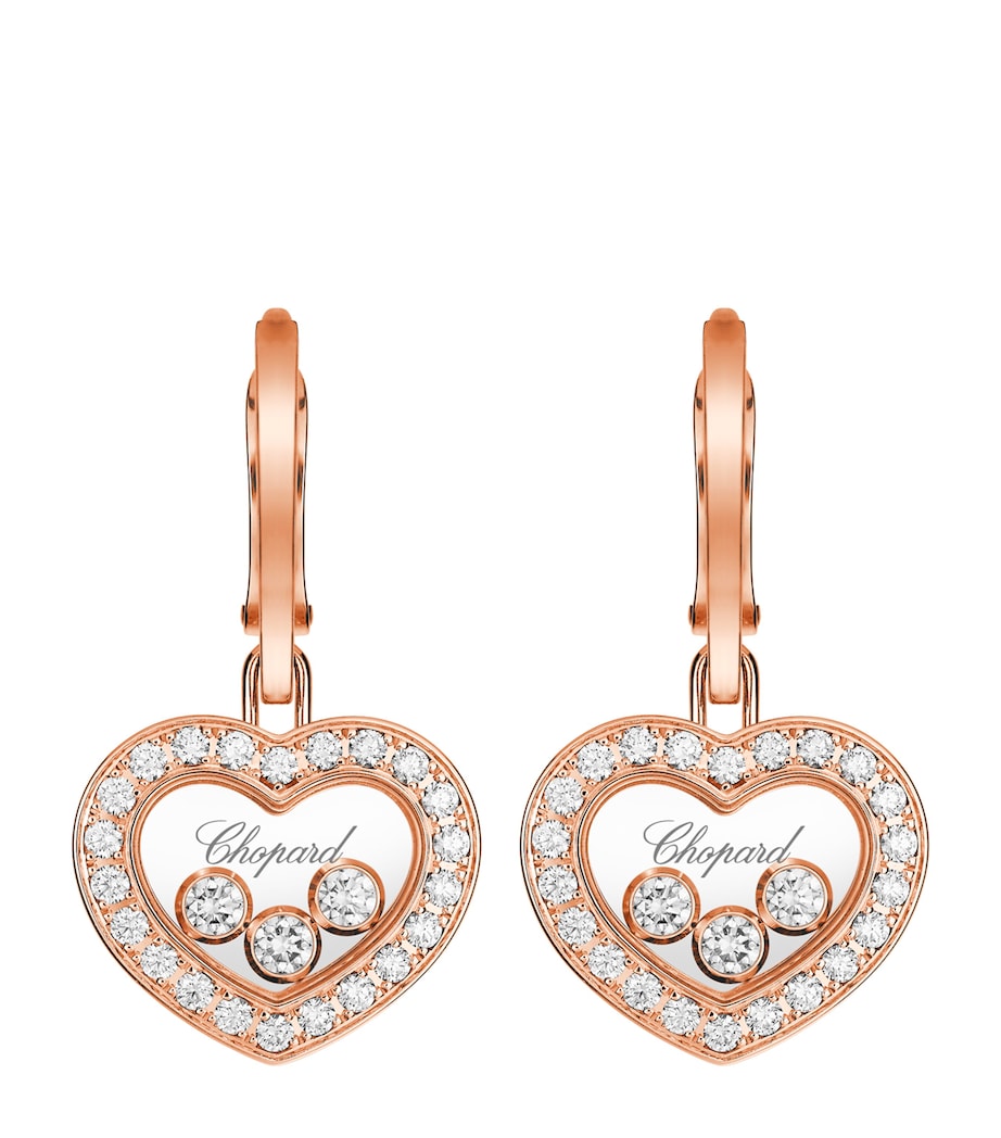Chopard rose gold diamond earrings Happy Diamonds, imported from the UK