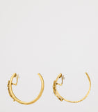 Saint Laurent Cassandre textured hoop earrings H3cm x W1.5cm - British product