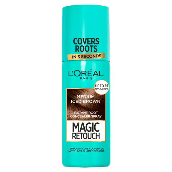 L'Oréal root concealer spray medium iced brown 75ml, importert fra Storbritannia
