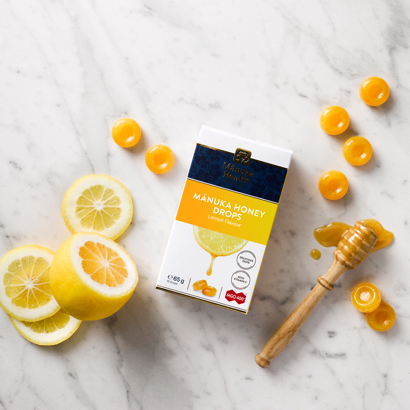 Manuka Health MGO 400+ manuka honey drops lemon 65g - British product