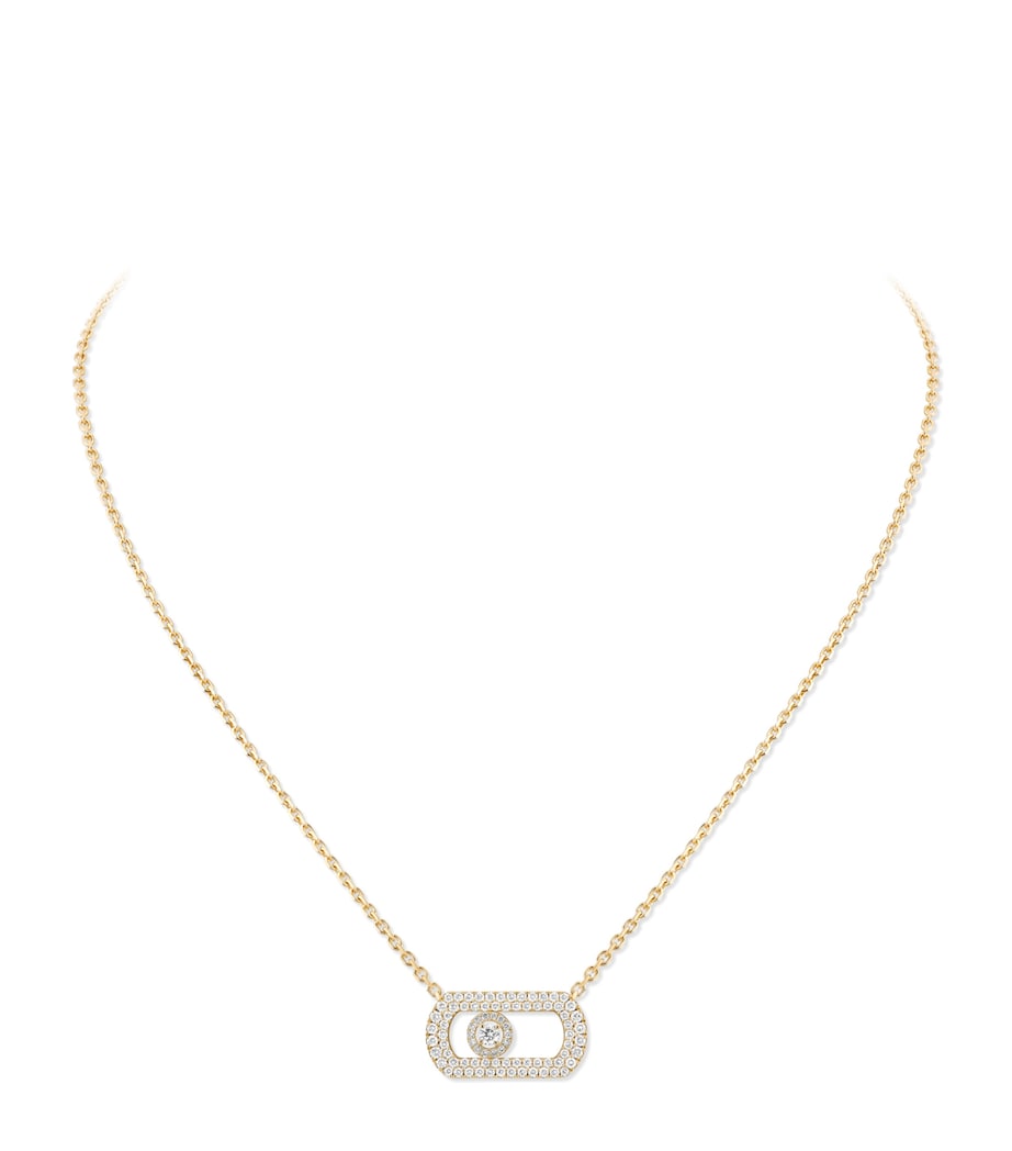 Messika So Move yellow gold diamond pave necklace 0.65ct - British product