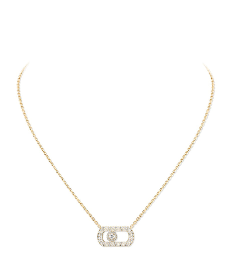 Messika So Move yellow gold diamond pave necklace 0.65ct - British product