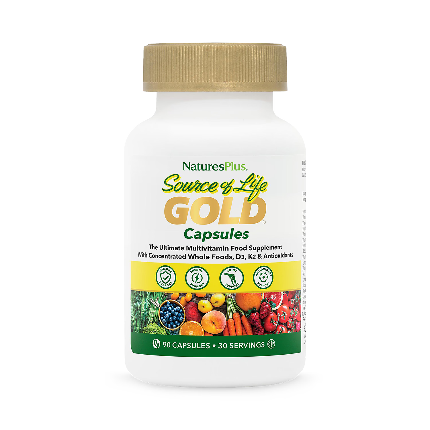 NaturesPlus Gold multivitamin capsules 90 count, imported from the UK