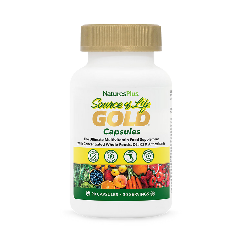 NaturesPlus Gold multivitamin capsules 90 count, imported from the UK