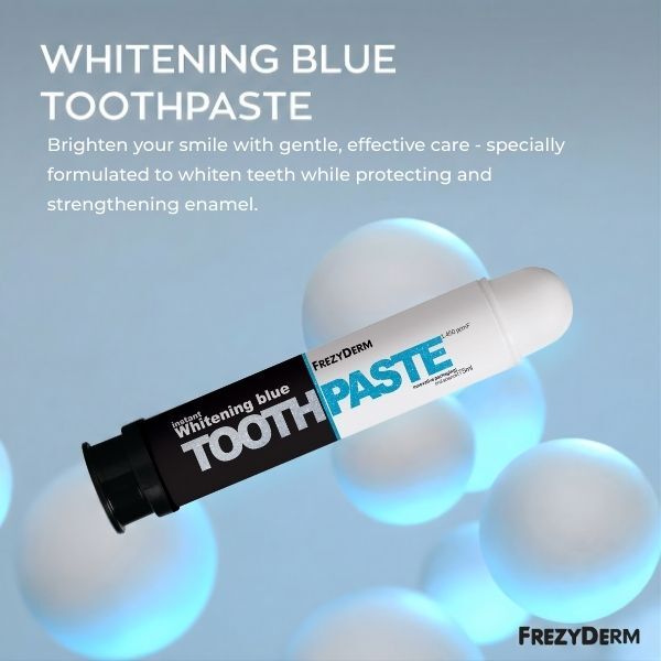 FrezyDerm instant teeth whitening blue toothpaste 75ml, UK version