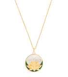 L'Atelier Nawbar Lotus Moon necklace with diamonds and malachite, UK version