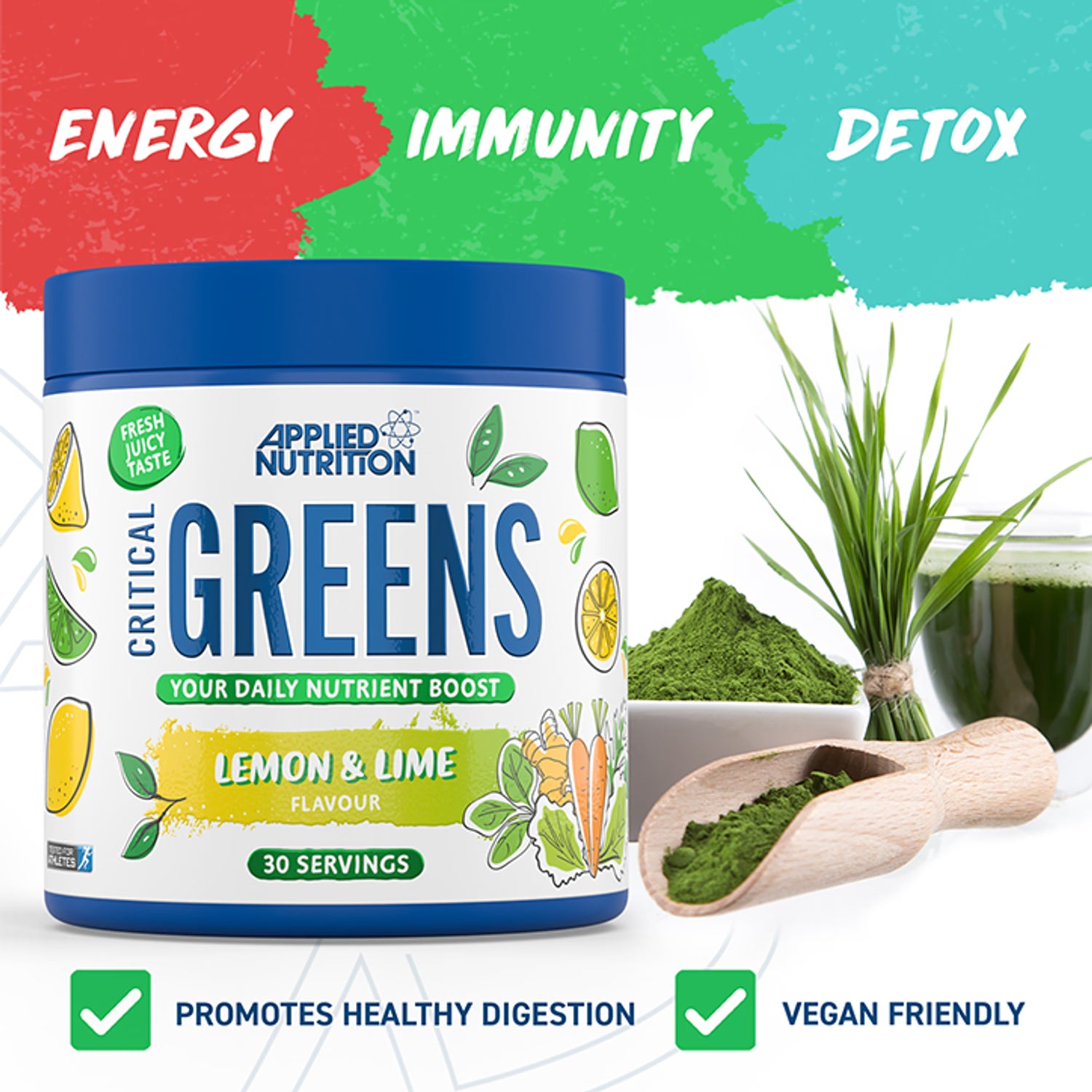 Applied Nutrition greens powder Lemon Lime 150g - British product