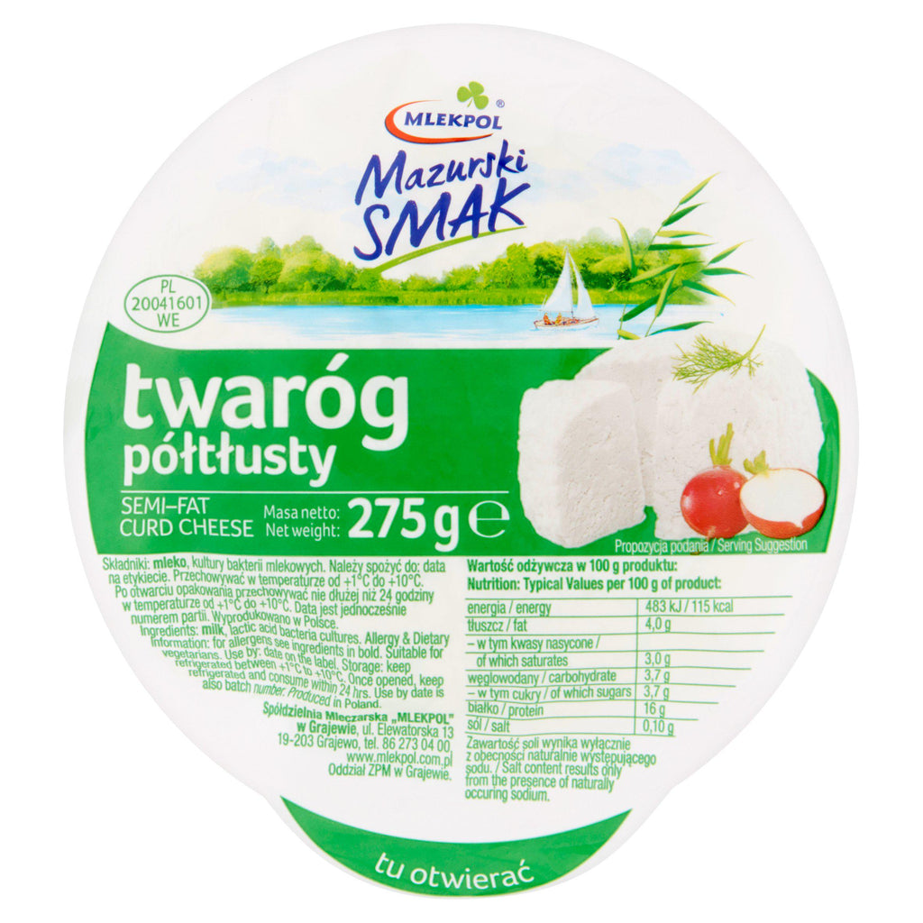 Mlekpol Semi-Fat Curd Cheese 275g