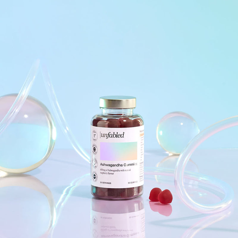 Unfabled Ashwagandha Gummies raspberry-flavoured 60s (British brand)