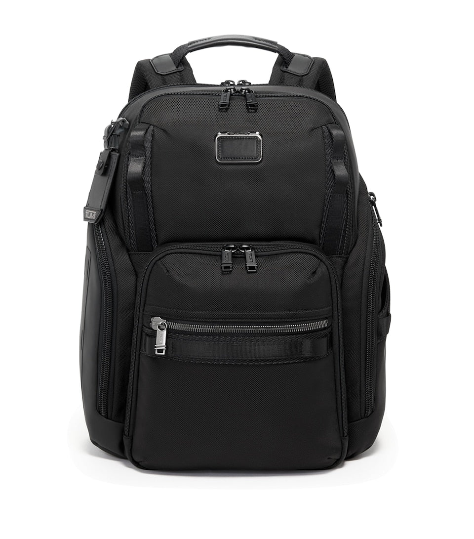 Scratch-Resistant Grained Leather Backpack with Buckle Fastening